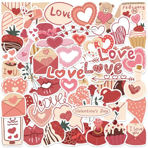 Alethron Sticker Liebe, 116 Stück Aufkleber Liebe Aesthetic Buch Sticker Love Aufkleber Valentin Romance Stickers für Telefon Laptop Scrapbook Wasserflaschen Geschenke Dekorationen
