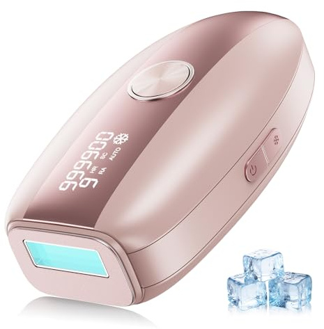 Laser Hair Removal IPL Hair Removal Device for Women & Men,Safe At-Home 5℃ Ice-Cooling,Painless & Long-Lasting Results,86% Less Hair In 3 Weeks for Full Body & Face,Manual & Auto Mode (Pink)