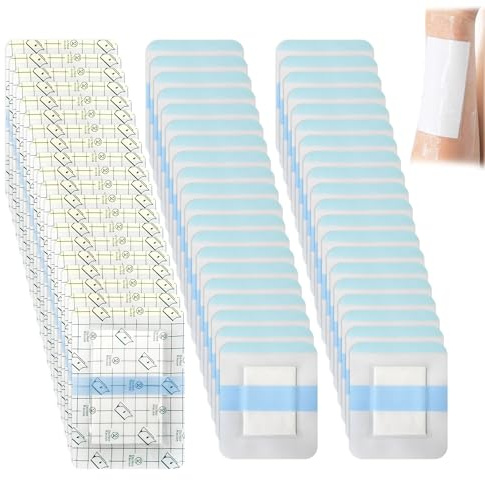 60 Piezas Apositos Adhesivos Iimpermeables (6x7cm,10x13cm), Aaposito Impermeable Estéril Transparente con Fuerte Adherencia Ligero Cómodo para Deportes Nnatación y Baño