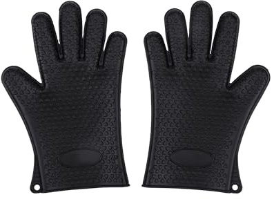 Amig - Gants en Silicone pour Barbecue - 27 x 14 cm - Silicone - Résistants à la Chaleur - Ajustement Flexible et Manipulation Sûre des Plateaux Chauds - Mod. AM16