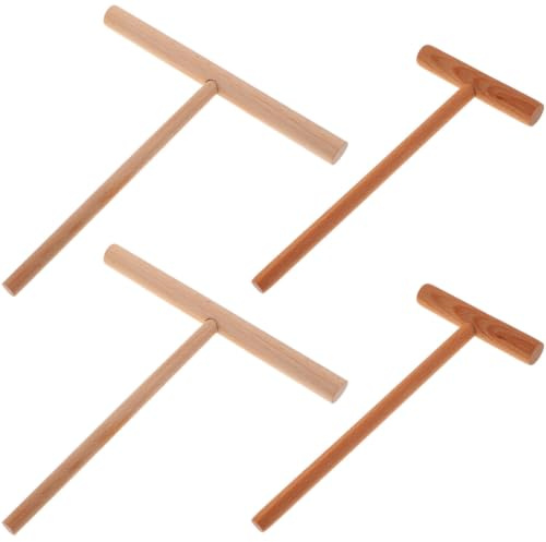 Kit D’étalage de Crêpes en Bois 4 Pièces pour Crêpière Maison | Prise en Main Confortable, Format Portable, Usage Domestique, Lot de Quatre Pièces