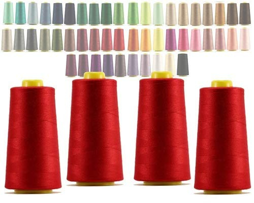 4 x Gütermann Toldi Lock Overlock Gewinde rot – 2500 m Zapfen