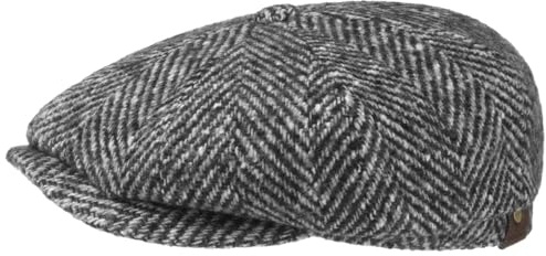 Stetson Herren Schurwoll-Fischgräten-Hutteras-Mütze 61 Schwarz