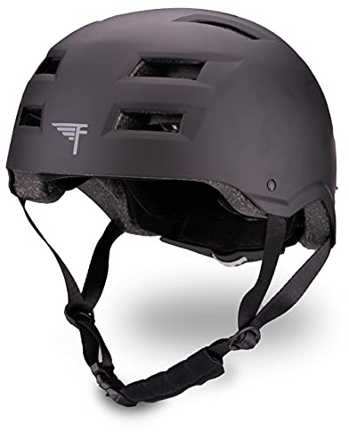 Flybar Bike Helmet- Multi Sport Dual Certified Adjustable Dial, Skateboard Helmet, Roller Skating, Pogo, Electric Scooter, Snowboard, Boys and Girls Kids- Adults Helmets (Blk,L-XL)