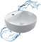 Starbath Plus - Lavabo de Cerámica - con Forma Redonda - Color Blanco - Con Agujero para Grifo - Medidas 40 x 40 x 12 cm - Ideal para Poner sobre Encimera de Muebles de Baños y Aseos