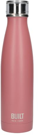 BUILT Perfect Seal Bouteille d'Eau avec Double-Paroi Isotherme sous Vide en Acier Inoxydable, 480 ml