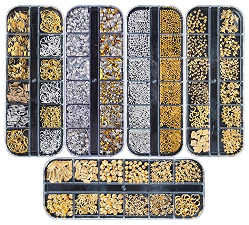 Ranvi 3000 Piezas (5 Cajas) Conjunto de diamantes de imitación de arte de uñas Adornos de uñas Estilo1