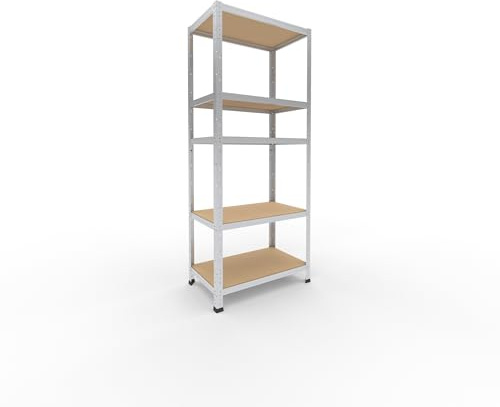 shelfplaza® 180x75x45cm HOME Scaffale metallo per carichi pesanti zincato con 5 ripiani con 175kg capacità di carico/Scaffali in metallo per garage come scaffali per ripostiglio o officina