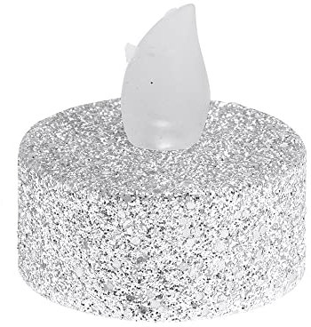 Versand-Richter Lot de 6 Bougies Chauffe-Plat LED Scintillantes Argenté