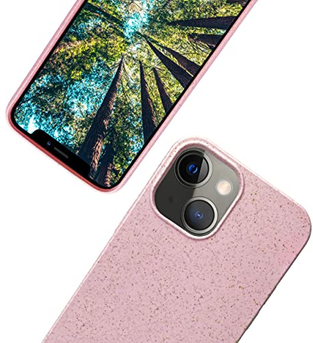 eplanita Bio iPhone 13 Mini Hülle, Pflanzenfaser, Fallschutz Cover, Langlebig und Nachhaltig (Rosa, iPhone 13 Mini)