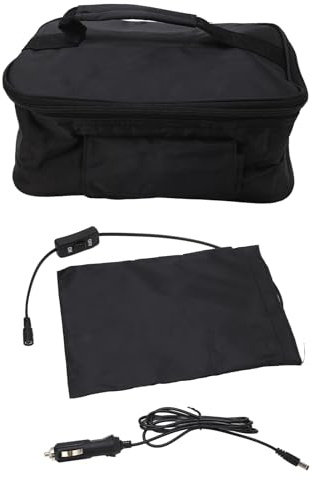 Four à Ondes de Voiture, Mini Four Électrique Portable 12V, Boîte de Pique-nique à Chauffage Rapide, Noir, pour Voyage Camping Cuisson