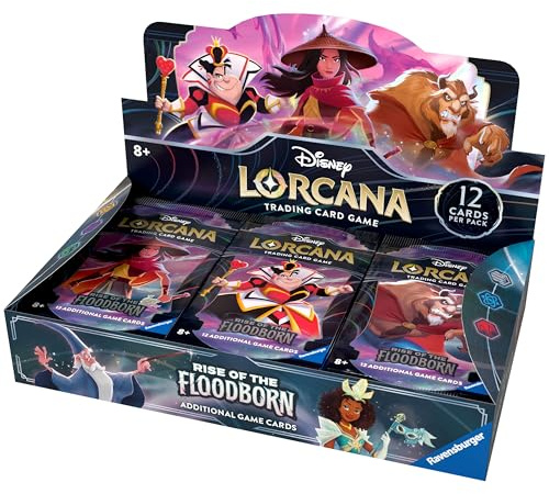 Disney Lorcana Trading Card Game: El Auge de Las inundaciones – Pantalla con 24 Paquetes de Refuerzo (en inglés)