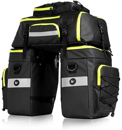 Loyzey Sacoche Velo 3 en 1 Multifonctionnel Imperméable Volume élevé Sacoche Vélo Porte-Bagage Arrière, Sac Velo, avec Housse Imperméable Sac à Dos pour VTT/Voyage en Plein Air