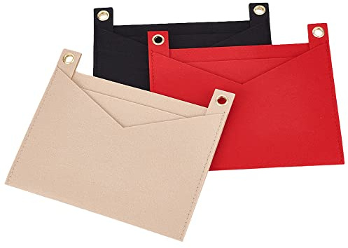 WADORN 3 Farben Filzhandtascheneinlage, Geldbörsen-Einsatz-Organizer, Clutch-Crossbody-Konvertierungsset Mit Öse Großer Clutch-Umschlag Tascheneinsatz Aufbewahrung Für LV Kirigami Pochette, 18.3x22 cm