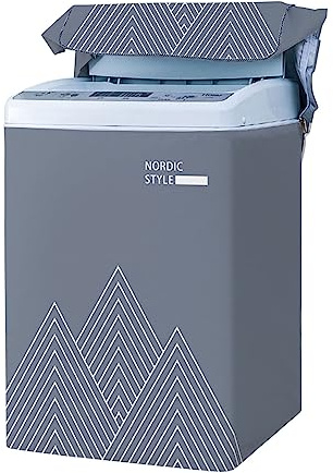 Odot Funda Lavadora de Carga Superior Funda, Lavadora Exterior Impermeable con Cremallera para Lavadora y Secadora de Carga Superior - Nórdico (Gris,XL Capacidad 8.5-12kg)