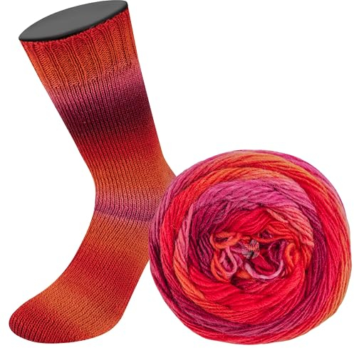 LANA GROSSA Meilenweit Color Mix | Merino-Dochtgarn mit Farbverlauf für Socken, waschfest | Handstrickgarn aus 75% Schurwolle & 25% Polyamid | 100g Wolle zum Stricken & Häkeln | 400m Garn FB8059