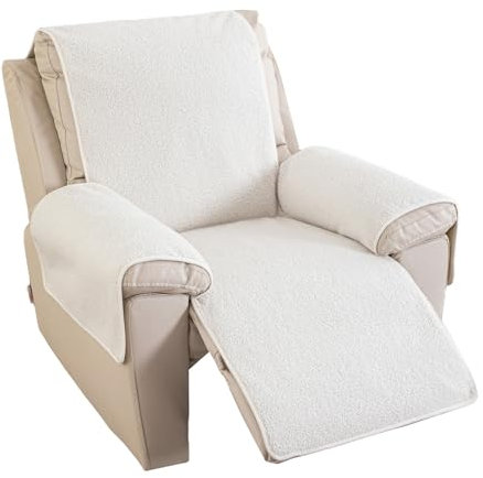 Sesselschoner, Sherpa Ruhesessel Bezüge Für Fernsehsessel Relaxsessel Thick Warm Fleece Sesselschutz Sofaüberwurf Stuhl Schonbezug Schonbezüge Schutzbezug Sesselhusse (Off White,L / 56-207cm)