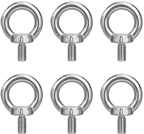 QIMEI-SHOP Ringschraube M8 Augenschraube 304 Edelstahl Augenbolzen Ringbolzen Ösenschrauben M8*15 Augenschrauben für Befestigens und Hängens 6 Stück