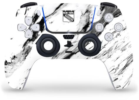 Head Case Designs Offizielle NHL Marmor New York Rangers Vinyl Frontplatte Haut Gaming Aufkleber Abziehbild Abdeckung kompatibel mit Sony PlayStation 5 PS5 DualSense Controller