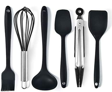 ISCBAFYX 6 unids/Set Utensilios de Cocina de Silicona Utensilios de Cocina Juego de Utensilios de Cocina espátula Antiadherente Herramientas de Cocina 5 Colores Utensilios de Cocina de Silicona (D)