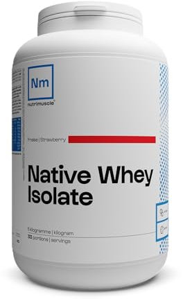 Isolat De Whey Native - 1kg Banane - Lait Français - Jusqu'à 85% de protéines par dose - Whey Protein - Musculation - Prise de Masse Musculaire | Nutrimuscle