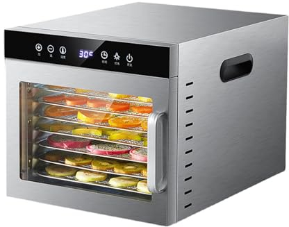 Food Dehydrator Machine 8 Stainless Steel Trays Digital Timer Temperature Control Dryer for Jerky, Herb, Meat, Beef, Fruit