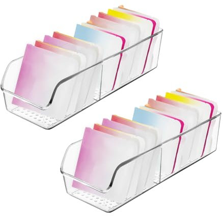 2PCS Porta Cialde Caffe, Transparent Plastique Porta Tisane Bustine, Divise Accès Facile Contenitore per Tè , Bustine da te a 2 Celle, Tè in , Cialde Caffè (2PCS )