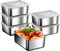 Sonhomay 6 Pack Food Storage Containers 21oz Stainless Steel Reusable Stackable Box with Lid Kitchen Organizer Airtight Lunch Bento Boxes for Lunch Meal Prep Leftovers Fruits