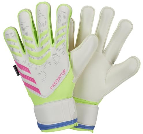 adidas Predator Match Fingersave Torwarthandschuhe, Uni, Erwachsene, Weiß/Lucem/Lucpnk, Größe 44