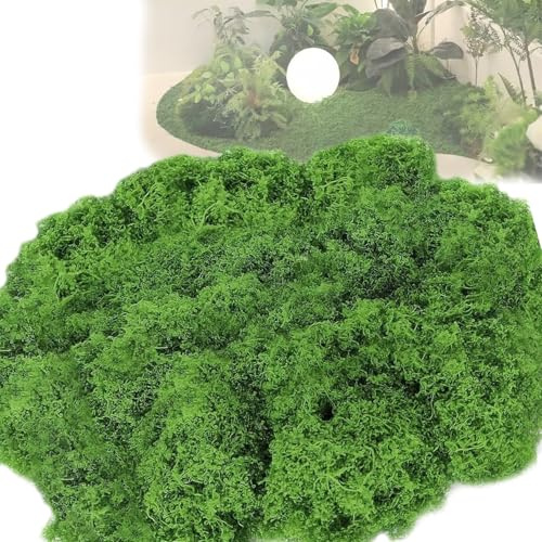 Cerkkapo 200 g de musgo para manualidades, musgo artificial, para decorar, musgo artificial, verde, decoración para belén, musgo artificial, para manualidades, para pared, pesebre, acuario, modelismo