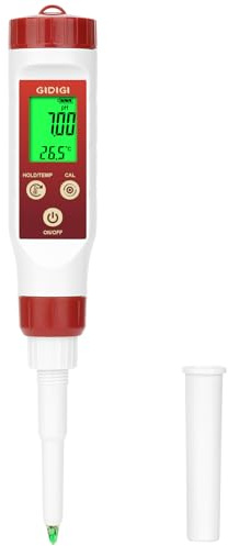 pH Messgerät für Lebensmittel,GIDIGI Digitaler pH Tester für Lebensmittel，Präzise pH Testkits für die Konservierung mit ATC, professioneller pH Teststift für die Gärung, Speer pH Sonde für Brotkäse