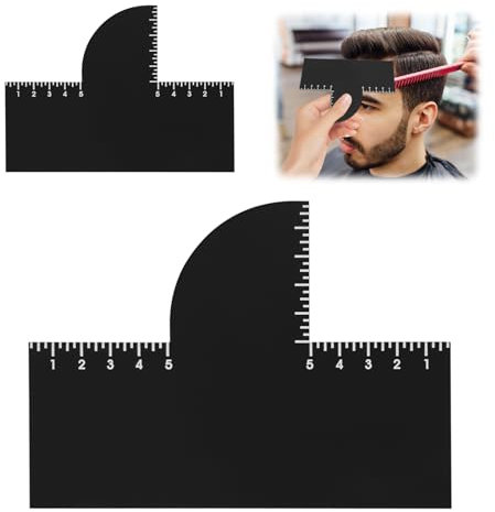2 pezzi di carta per il miglioramento del colore con indicatori di misurazione, strumento per modellare l'attaccatura dei capelli, spray colorato riutilizzabile, facile da pulire, accessori per barba
