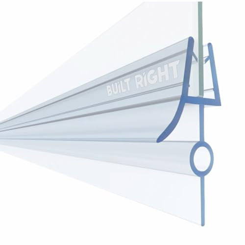 Built Right Shower Screen Seal Strip & Shower Door Seal Strip – Flexible PVC Bath Sealant Strip – Leak-Proof Shower Seal Strip for Shower Screen and Shower Door – 6mm (22mm Gap) Seal B