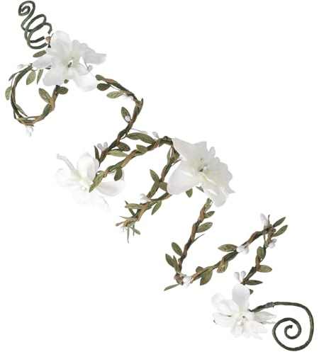 PartyforU Brassard à fleurs de lierre – Écharpe de bras à fleurs blanches pour costume de forêt pour femme, cosplay, Renaissance