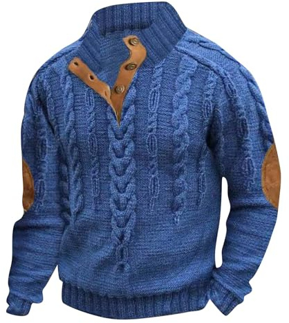 Felpa senza Cappuccio Uomo Taglie Forti Sweatshirt Outdoor Cappotti Stampa con Bottoni Calda Comodo Autunno Inverno Loungewear Larghi Classic Jacket Vintage Comodi Abbigliamento Leggeri Sportivo