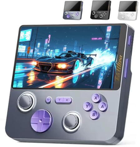 E5Ultra Handheld Spielkonsole, 5-Zoll-HD-IPS Touchscreen T620 Retro Videospielkonsolen mit 128GB TF-Karte, Android System Tragbare Handheld Konsolefür Online Kampfspiele