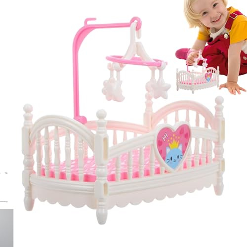 Lit bébé - Ensemble de Meubles avec Accessoires, décoration de Chambre d'enfant pour Jeu de rôle et Jeu Photo Familial | Lit Miniature pour Créativité Collectionneur Cadeau Fille