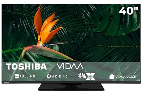 Toshiba 40LV3F63DA Téléviseur Smart TV VIDAA Full HD HDR Smart TV avec Triple Tuner et Bluetooth TV LED 40 