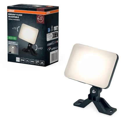 OSRAM ENDURA Flood Reflector LED Ajustable, 10W, 850lm, 4000K blanco frío, Negro, Aluminio, ajustable, IP65