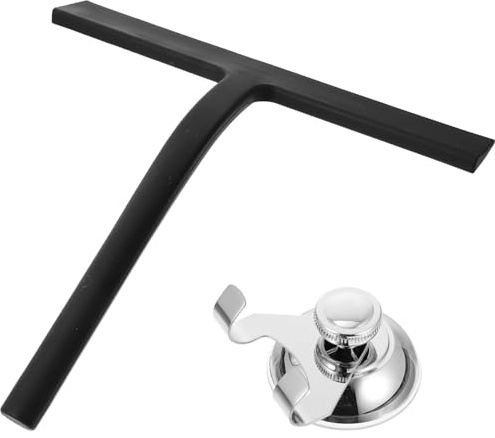 ARTIBETTER Glass Wiper Cleaning Tool with Black Silicone Squeegee and Suction Pad, Window Wiper Cleaner for Glass and Car Windshield, Water Removal Squeegee for Household and Automotive Use