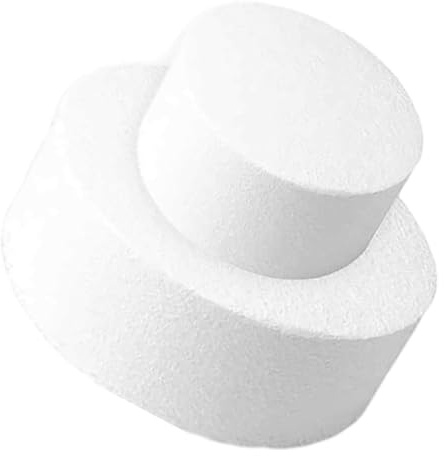GANAZONO 2 Pezzi Base Torta in Polistirolo Rotonda Bianca Leggera per Decorazioni di Torte Fai da Te per Compleanni e Occasioni Speciali in Schiuma Creativa
