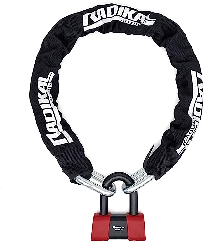 RADIKAL RK75120 Blocca Disco + Catena Alta Sicurezza Antifurto Moto Omologato CLASSE SRA, 120cm, Made in Europe