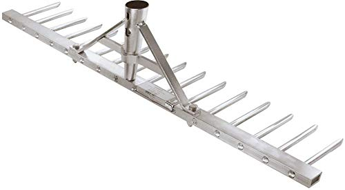 IDEAL Profi-Aluminiumrechen mit 16 Zinken – stabile konische Dülle für sicheren Sitz, Arbeitsbreite 620 mm – robuster Rechen aus Aluminium für Garten, Landschaftsbau & Landwirtschaft, ohne Stiel