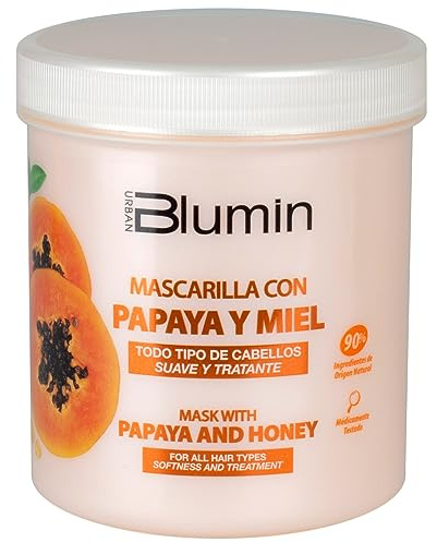 Blumin Mascarilla reparadora e hidratante para el Cabello de Papaya y Miel, 700 ml