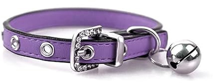 Luniquz Collares para Gatos con Campana Extraíble Ajustable para Gatos Cachorros Pequeños Perros Medianos