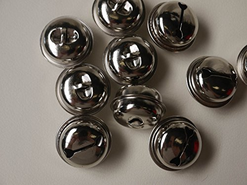 10x Glöckchen Glocke 32mm Schellen mit Öse (Silber)