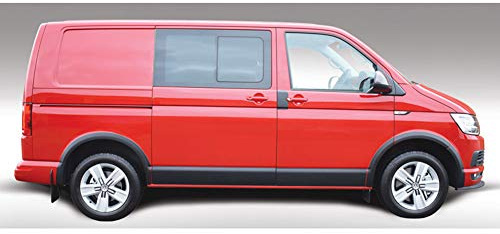 RGM Satz Seitenpanele passgenau | kompatibel mit Volkswagen Transporter T5 2003-2015 & T6 2015- Langer Radstand & Doppel Schiebetür - Schwarz
