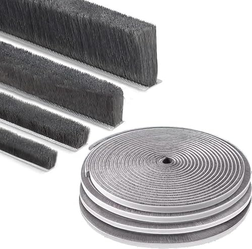 Bürstendichtung Meterware mit Nut von 5mm bis 25mm für Fliegengitter Dichtung Fenster Türen Insektenschutz Rolladen Rolläden mit Nut (10, 4,8 x 16mm)