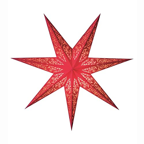 mitienda mit Liebe gemacht Papierstern Lux Red M rot, Weihnachtsstern zum Beleuchten und Aufhängen, Fensterdeko