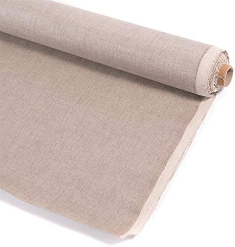 BK BILDERRAHMEN KOLMER LEINEN LEINWAND AUF Rolle 400 GSM | 100% Leinen, 1,7x10 m | malfertige Leinwandrolle mit Grundierung